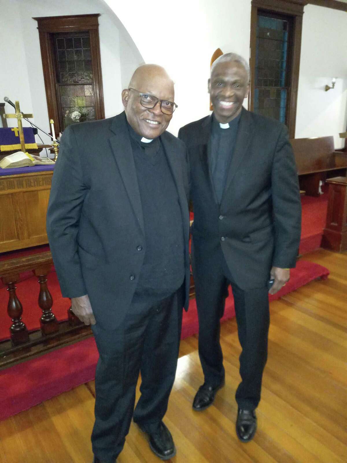 Angaza Mwando recently became an ordained member of the Workman Memorial AME Zion church in Torrington. He is pictured with the Rev. Kevin Johnson, pastor of Workman Memorial.