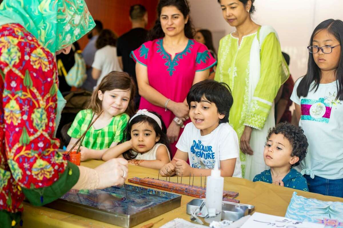 Visitors at the Islamic Arts Festival in Houston