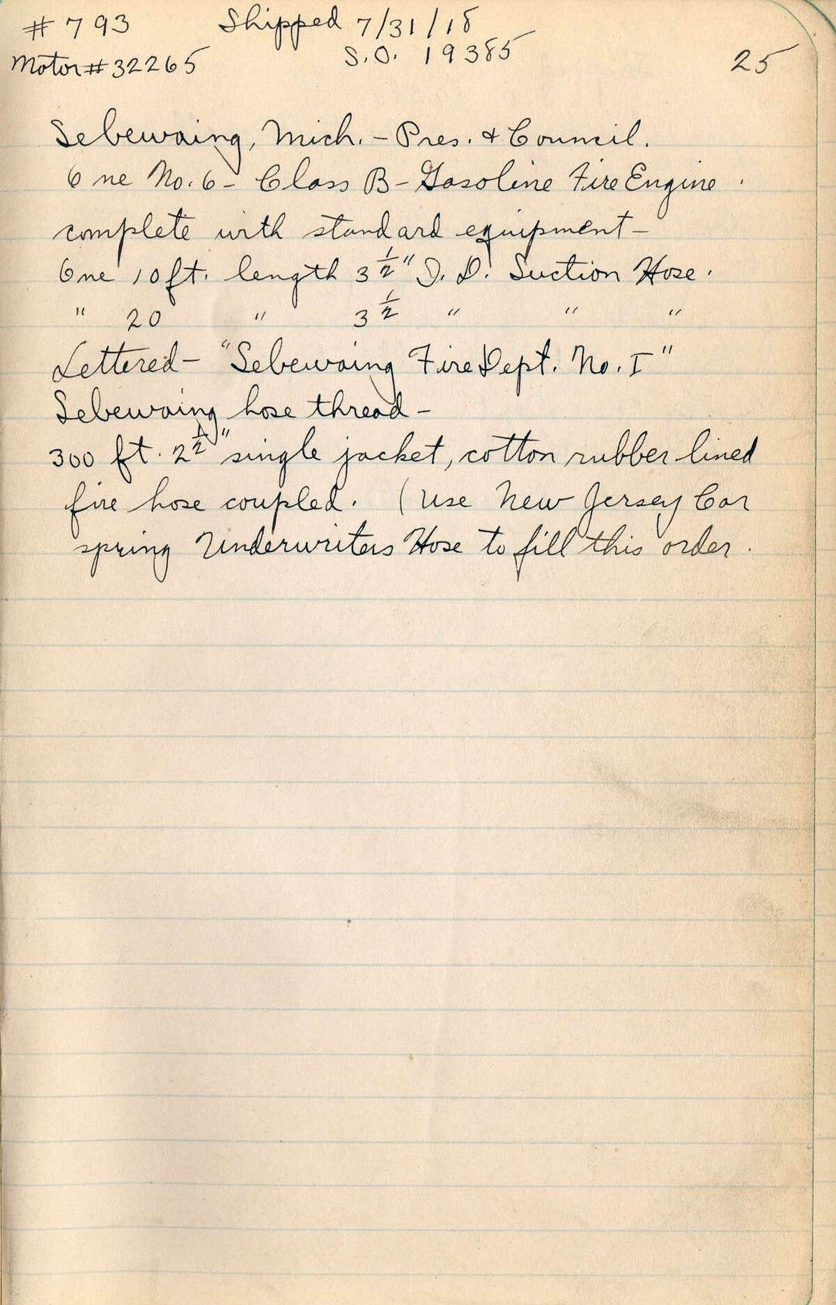 1918 fire engine returns home to Sebewaing