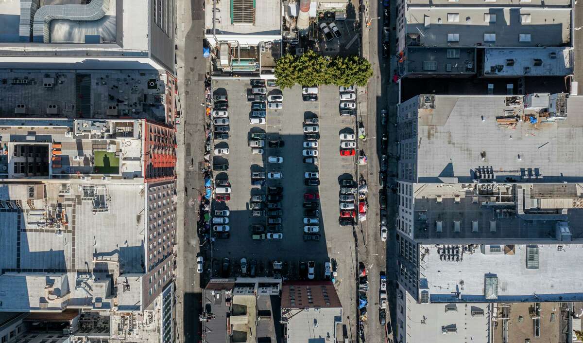 The parking lot at 469 Stevenson St. on Oct. 28, in San Francisco, Calif. The site is currently used as a service parking lot for Nordstrom.