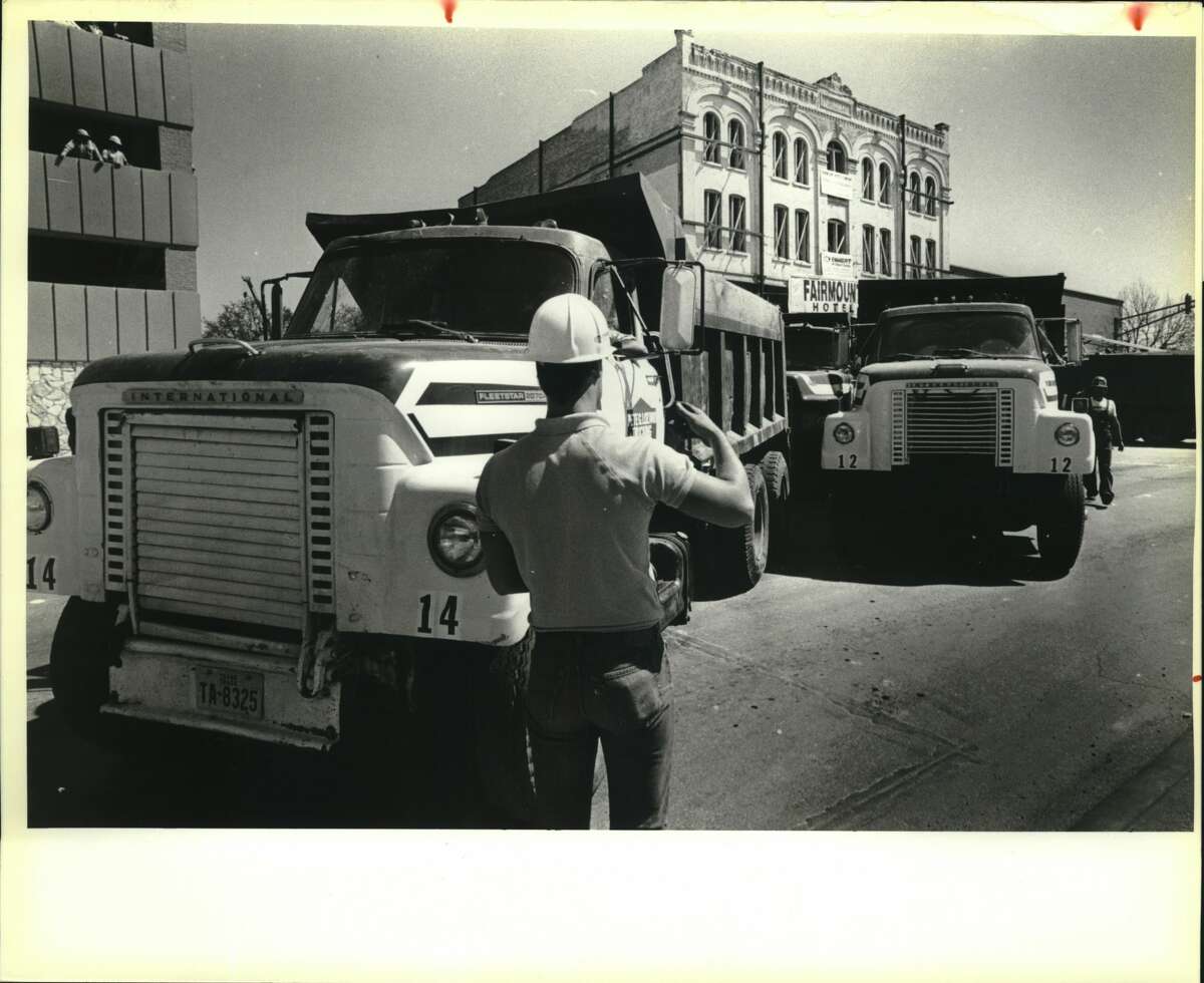 Preparing to move the Fairmount Hotel in 1985. 