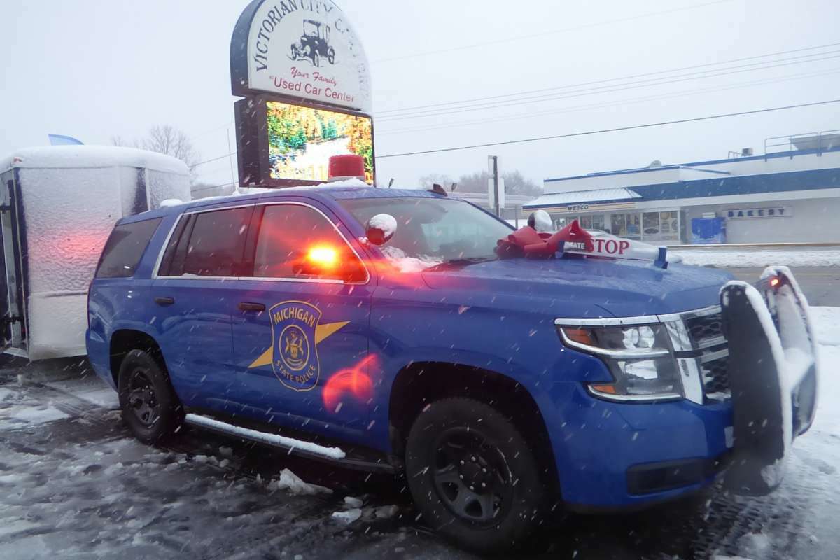 Michigan State Police troopers will be hosting a Stuff a Blue Goose event at the Victorian City Car Port on Dec. 8.