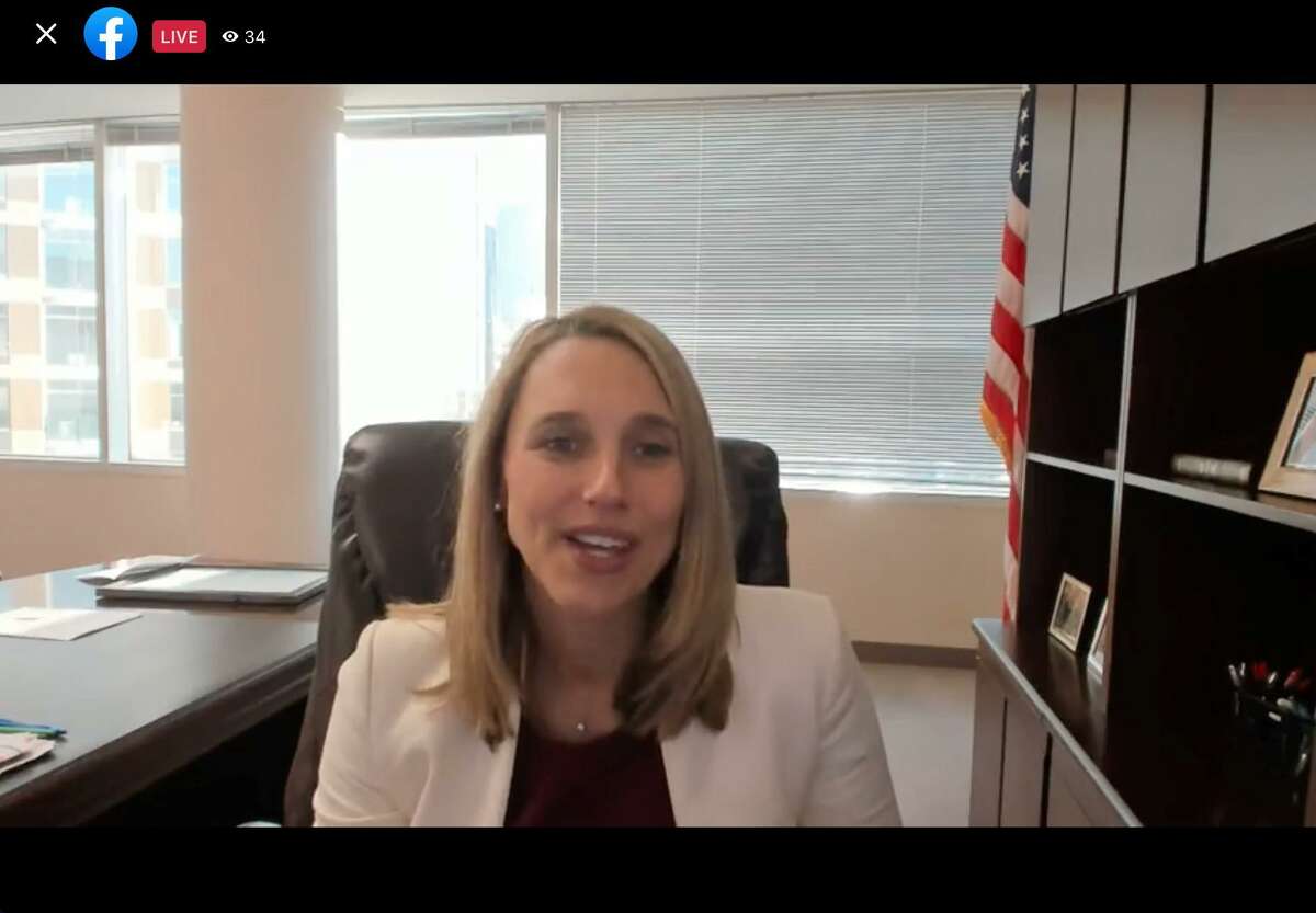 Caroline Simmons during a Facebook Live video she posted on Friday, Dec. 3, titled “Virtual town hall.”