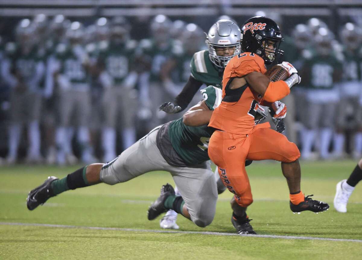 Pittsburg running back Charles Brown rushes against De La Salle in the North Coast Section Open Division title game on Nov. 19, 2021.