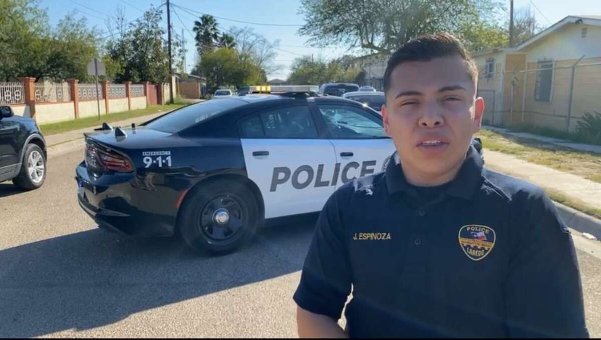 Officer Jose E. Espinoza, Laredo police spokesman, talks about the discovery of two bodies near a central Laredo school. The investigation is ongoing.
