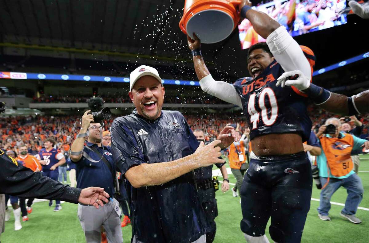 UTSA head football coach Jeff Traylor and players will be honored by Bexar County commissioners Tuesday after defeating Western Kentucky in the 2021 Conference USA Championship game at the Alamodome on Friday.