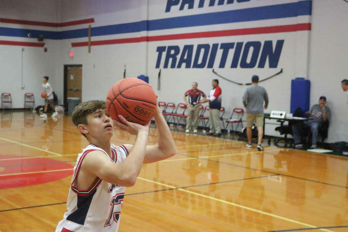 Clear Lake Intermediate's Chase Morgan gets in one last warm-up shot before Friday night's game with Pearland West at Bondy Intermediate.