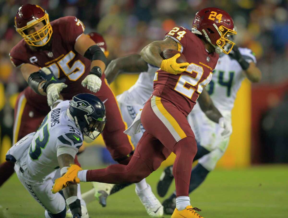 Washington running back Antonio Gibson rushed for 111 yards in a victory over Seattle on Nov. 29, 2021.