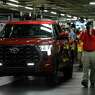 A new 2022 Tundra truck drives 400 Toyota team members through the Toyota Motor Manufacturing Texas plant in South San Antonio, Texas during the unveiling ceremony held on Friday morning, December 3, 2021 .