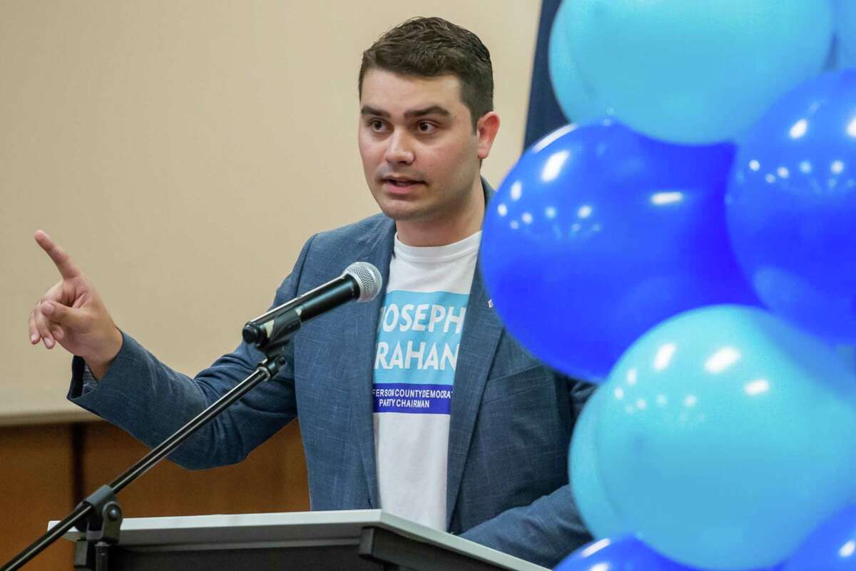Joseph Trahan formally announces his candidacy for Jefferson County Democratic Chairman at a gathering on Thursday, January 16, 2020 at the Compro Event Center. Fran Ruchalski/The Enterprise