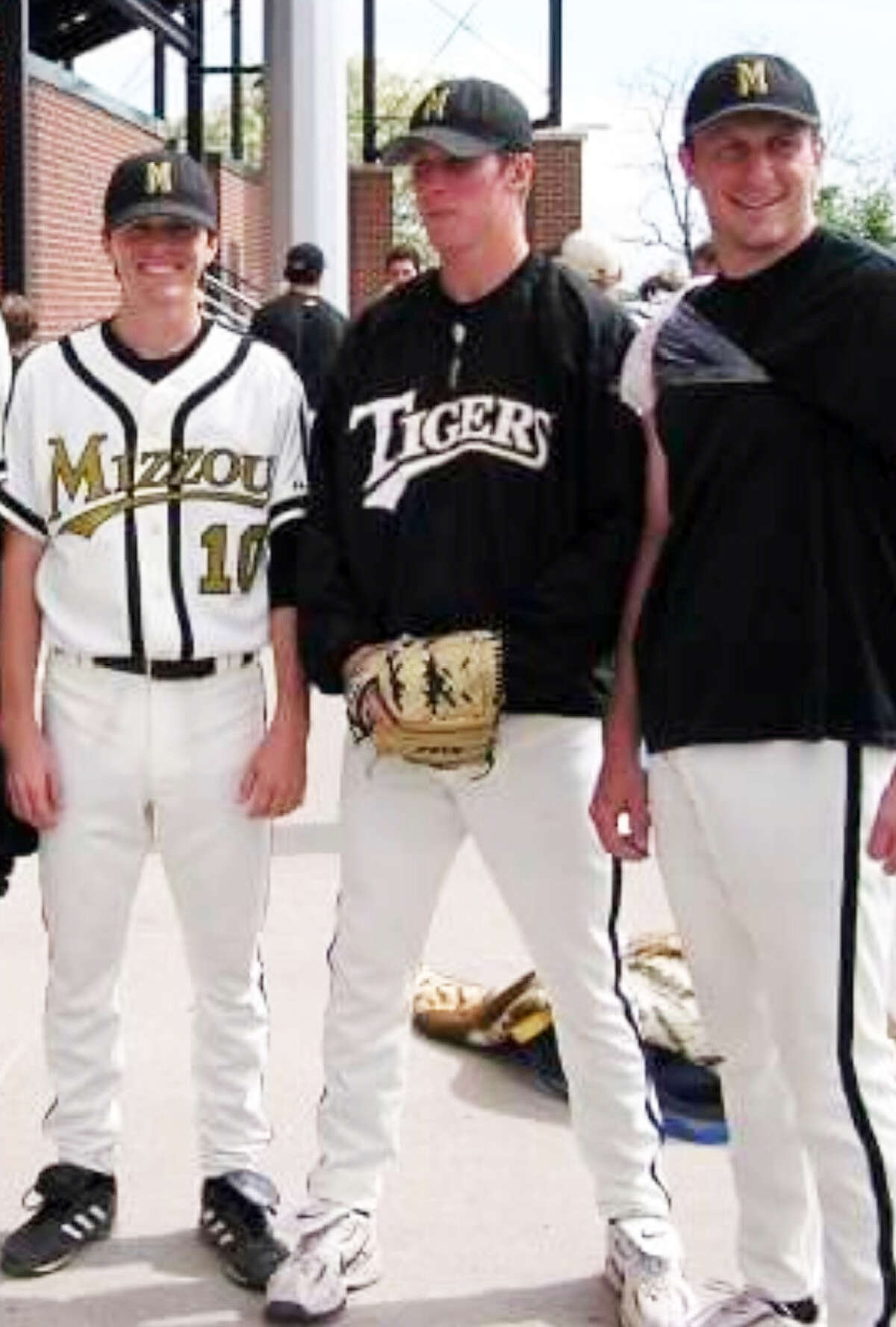 Edwardsville graduate Nathan Culp, with University of Missouri teammates Max Scherzer, right, and Taylor Parker in 2006.