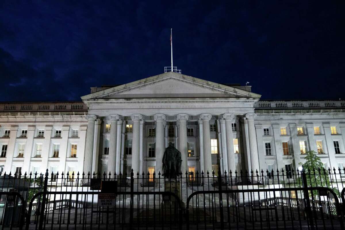 The Treasury Department is seen in Washington on Oct. 8, 2021.