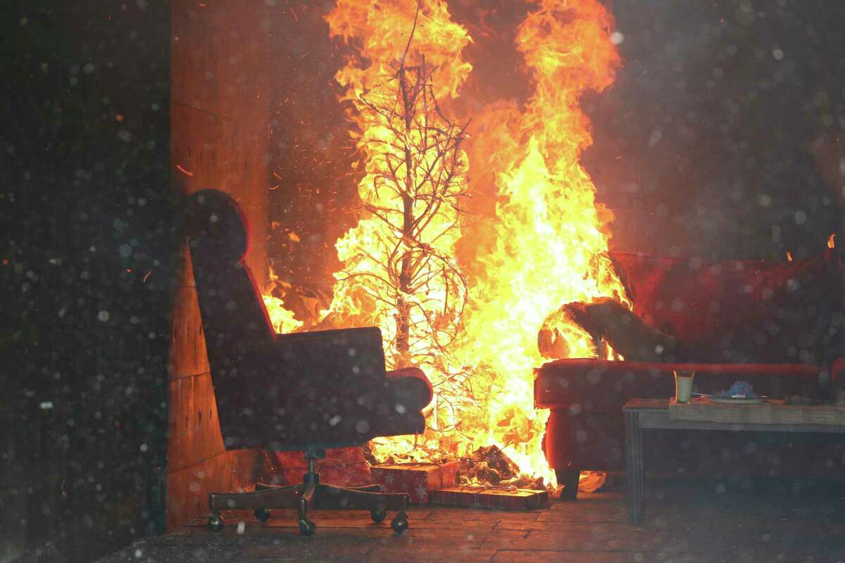 A Christmas tree quickly goes up in flames as the San Antonio Fire Department and USAA team up to demonstrate how a Christmas tree can turn into a deadly, life-changing event. The SAFD annually reminds homeowners to be aware of potential fire hazards that occur this time of the year.