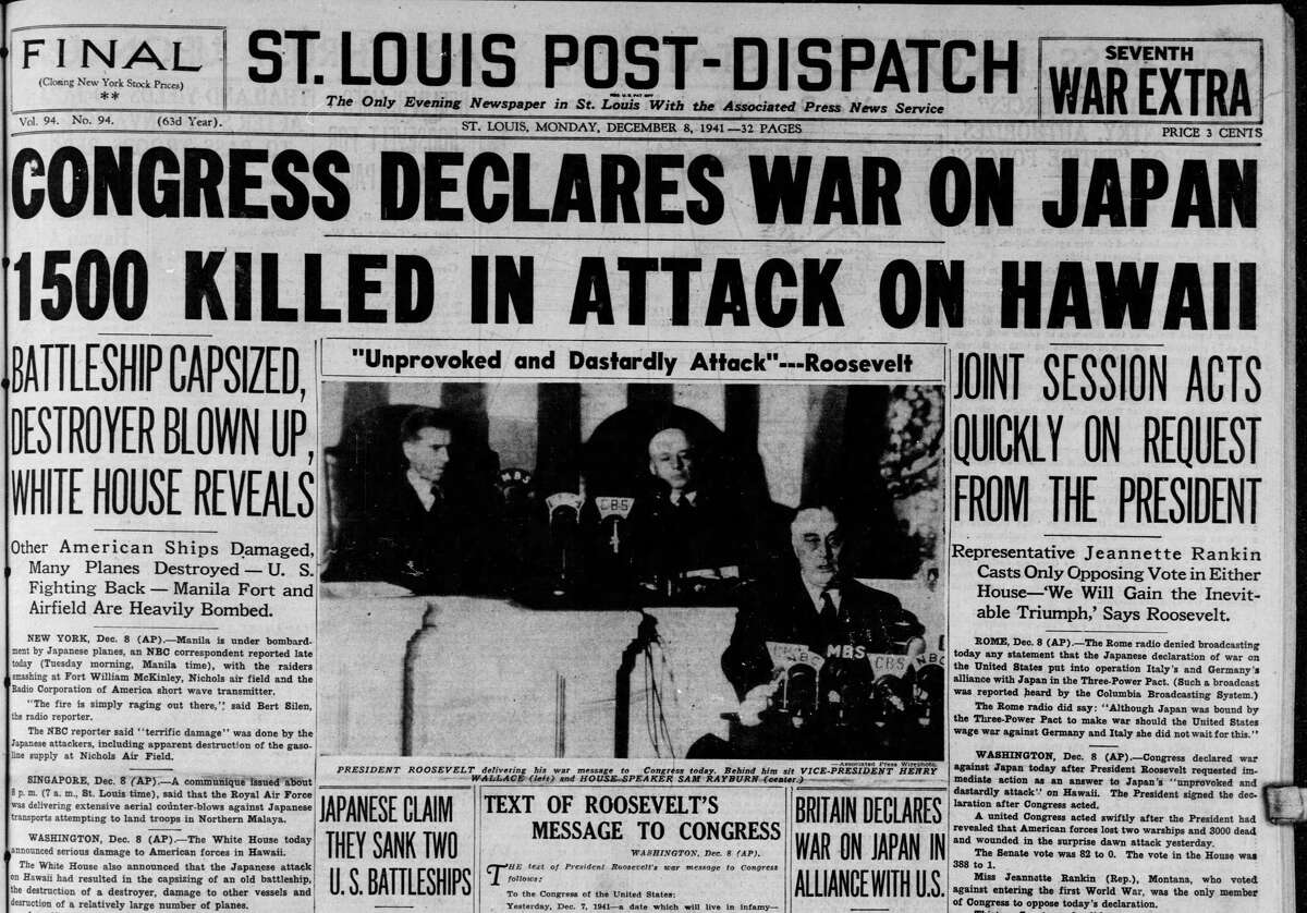 Photo Gallery: 10 front pages following the attack on Pearl Harbor