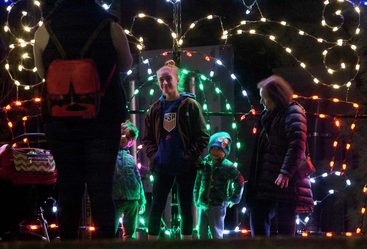 Stamford's Holiday Stroll at Mill River Park in Stamford, Conn., on Thursday November 2, 2021. Along with the stroll past many holiday lights, there were visits with Santa Claus, live music, carolers, a winter beer garden and food vendors.