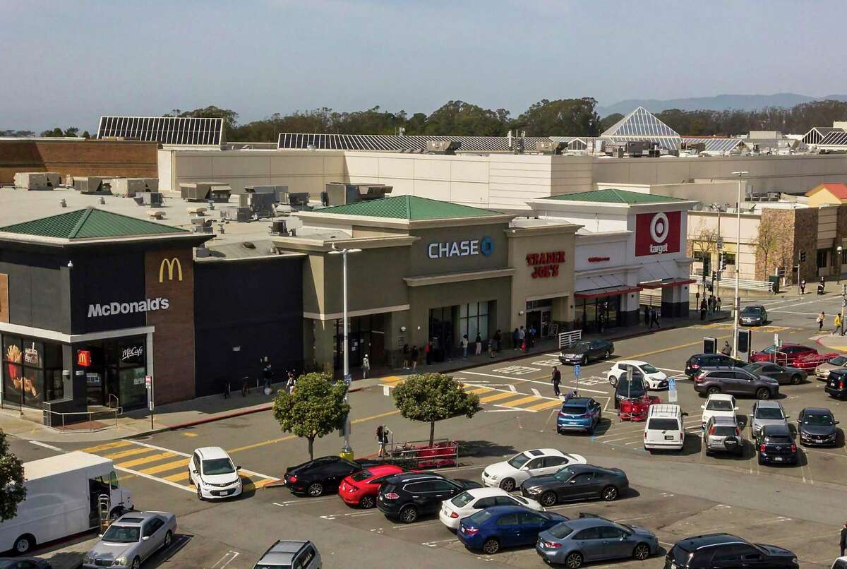 The southern-most corner of Stonestown Galleria including the Target Store is shown in San Francisco. A woman accused of stealing around $40,000 worth of merchandise from the store was re-arrested in San Francisco for petty theft.