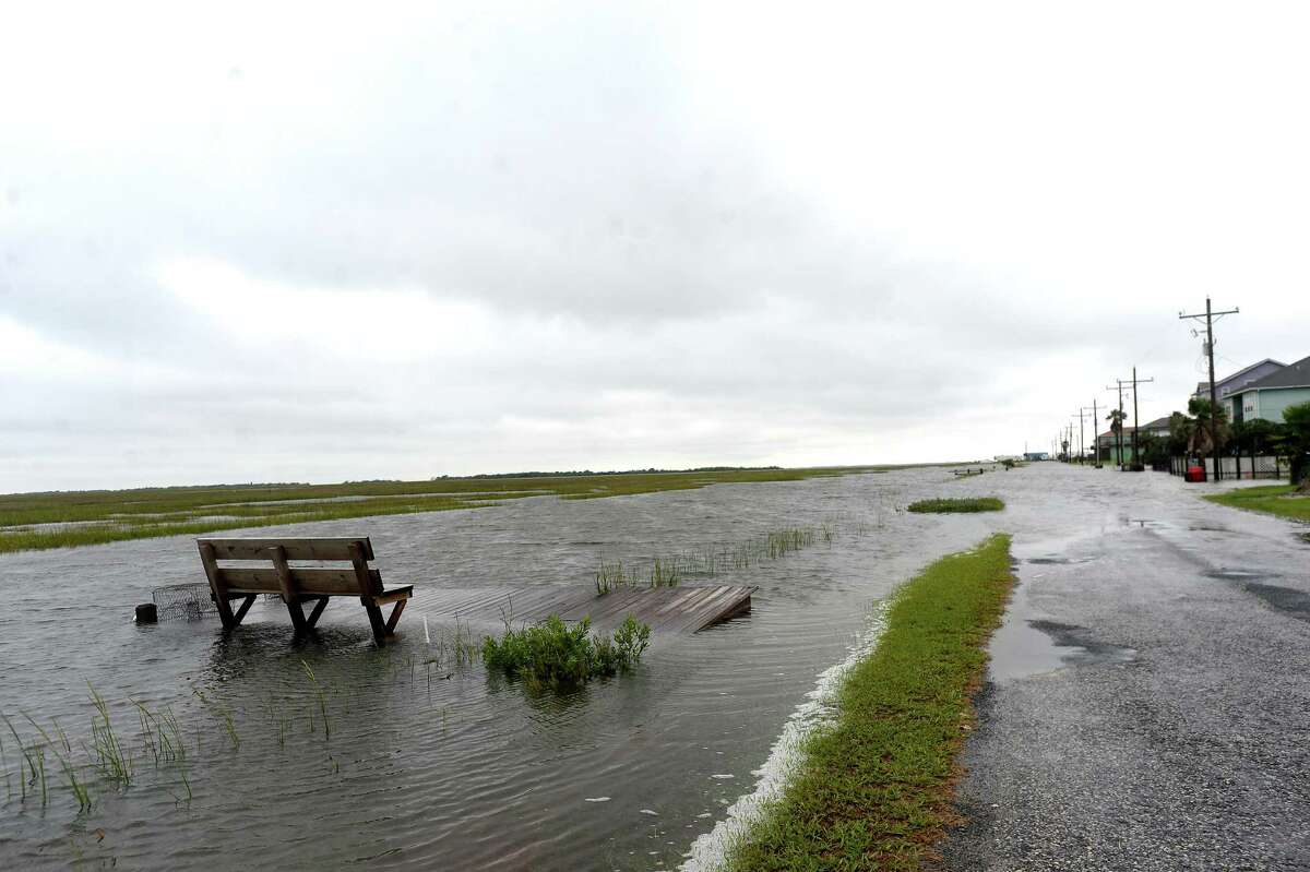 Roadways on the bay side of the Bolivar Penninsula remained flooded Wednesday after Tropical Depression Beta passed through the region Tuesday and into Wednesday morning. Photo taken Wednesday, September 23, 2020 Kim Brent/The Enterprise