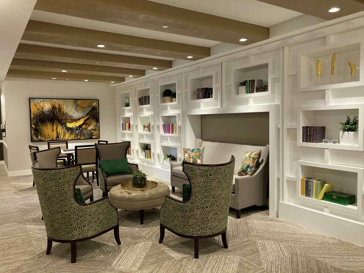 Various lounges on each floor of MorningStar at River Oaks provide a place for residents to meet.