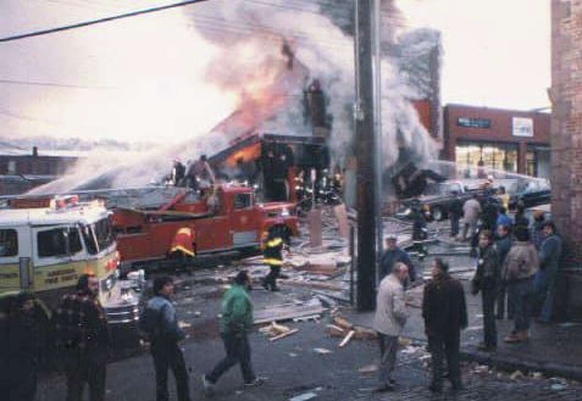 Around 4 p.m. on Dec. 6, 1985, police got a call about an explosion at the River Restaurant on Main Street in Derby, Conn. Police units and fire crews were dispatched to the scene and reported that the four-story brick building had exploded and three of the four floors had pancaked into the basement.
