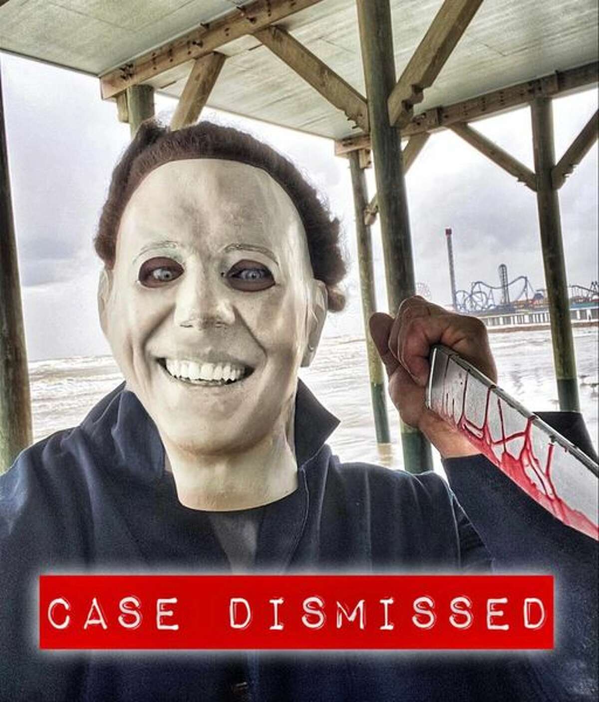 The Galveston attorney who made headlines earlier this year after appearing on Galveston beach ahead of Tropical Storm Nicholas dressed as Michael Myers has had his case dismissed. 