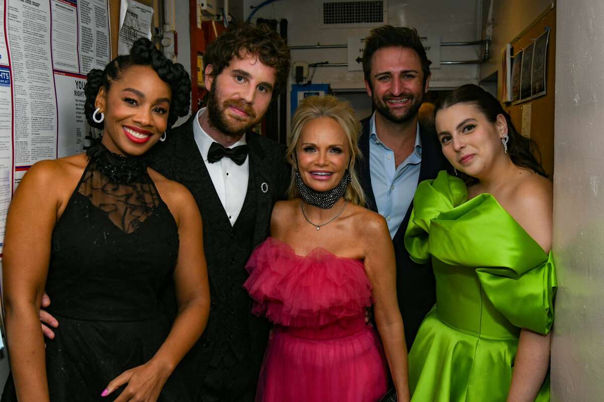 Anika Noni Rose, Ben Platt, Kristin Chenoweth, and Beanie Feldstein pose backstage during the 74th Annual Tony Awards at Winter Garden Theatre on September 26, 2021 in New York City. Rose grew up in Bloomfield, Conn.