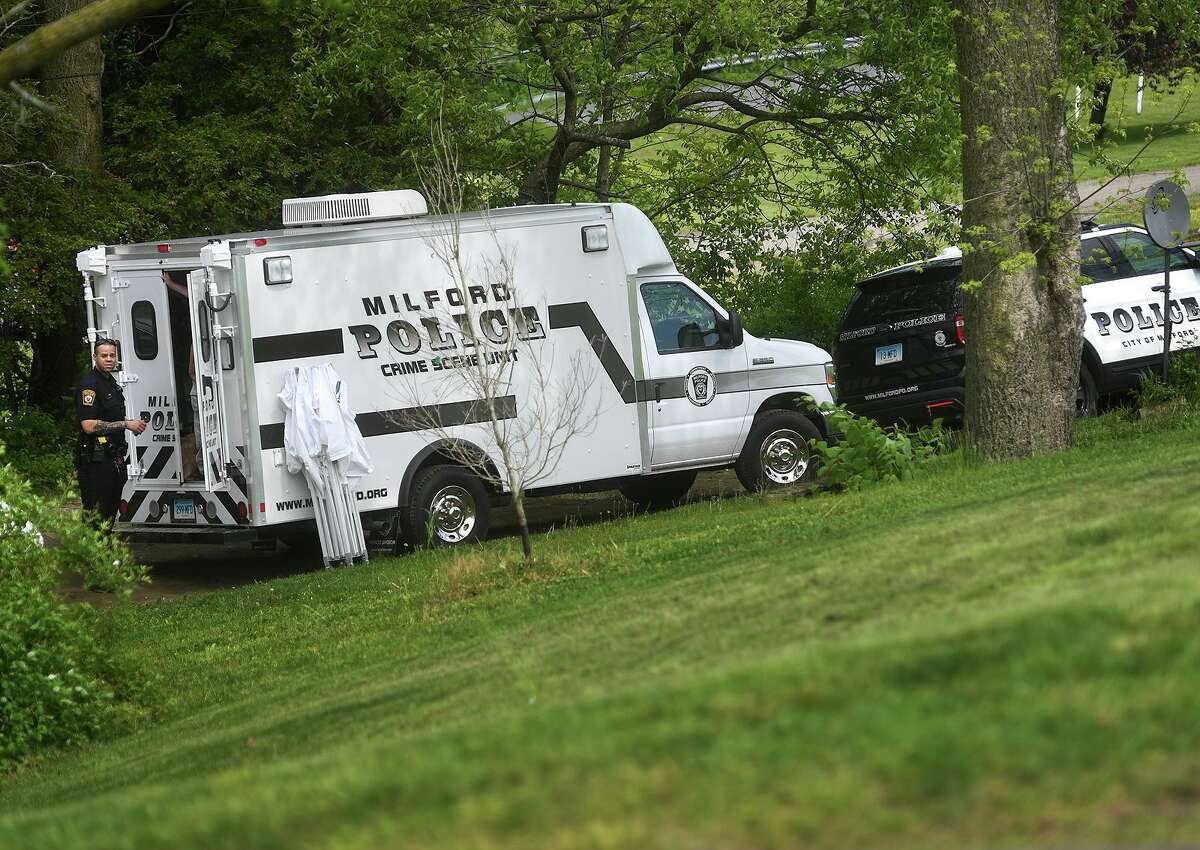 Milford police investigate the Sunday night death of a 50-year-old Milford man at 583 Anderson Avenue in Milford, Conn. on Monday, May 20, 2019. Police have said that the man was involved in an altercation.