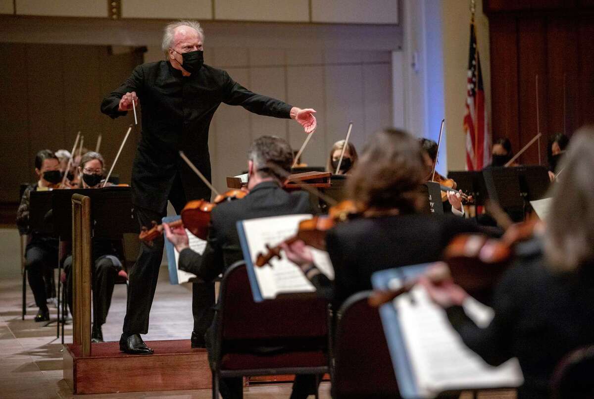 Gianandrea Noseda rehearsing with some of the National Symphony Orchestra members in March.