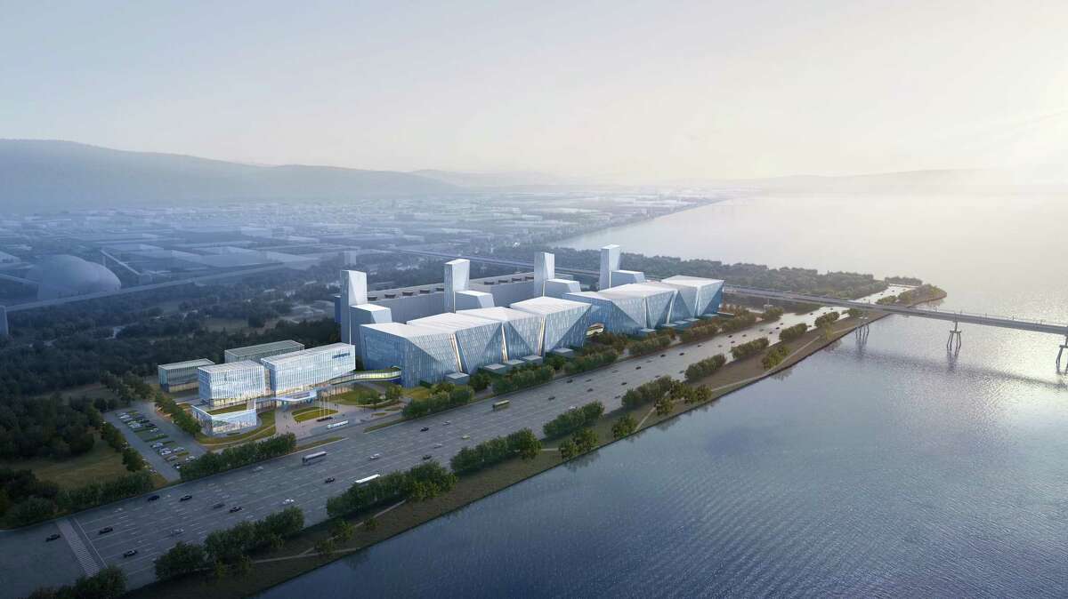 A rendering of the Dongguan Ningzhou combined cycle power plant in Guangdong province that is going to use three 9HA.02 gas turbines made by a joint venture with General Electric Co.