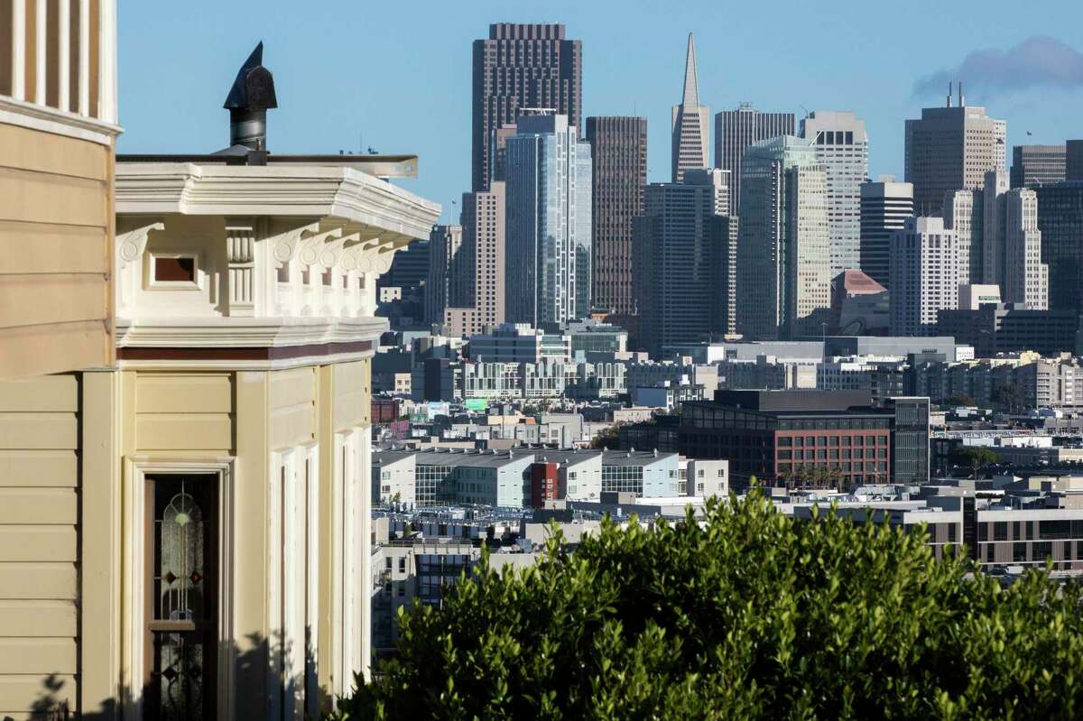 San Franciscans might vote this fall on whether the city should tax thousands of vacant homes to encourage landlords to rent them out and help ease the housing crisis. The San Francisco skyline is seen in this file photo from Monday, October 18, 2021.