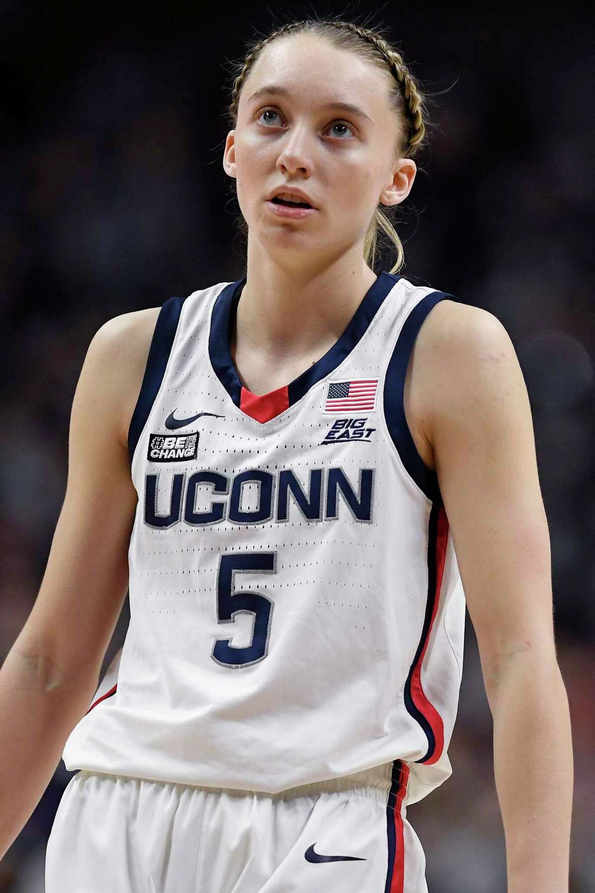 UConn’s Paige Bueckers in the second half of an NCAA college basketball game, Sunday, Dec. 5, 2021, in Storrs.