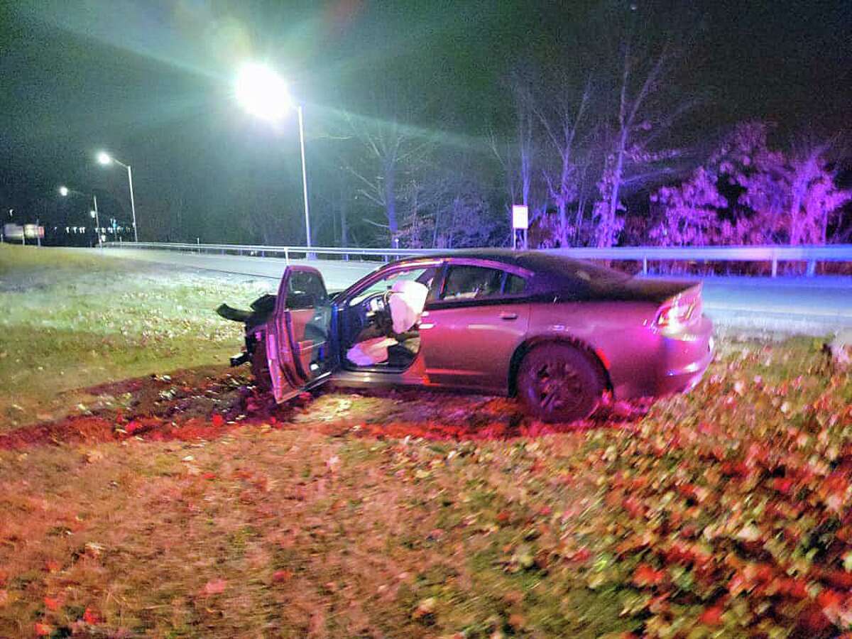 Three teens were arrested by police on Tuesday, Dec. 7, 2021, after a brief pursuit with officers in a stolen vehicle ended in a crash near the Route 8 south on-ramp in Naugatuck, Conn., police said.