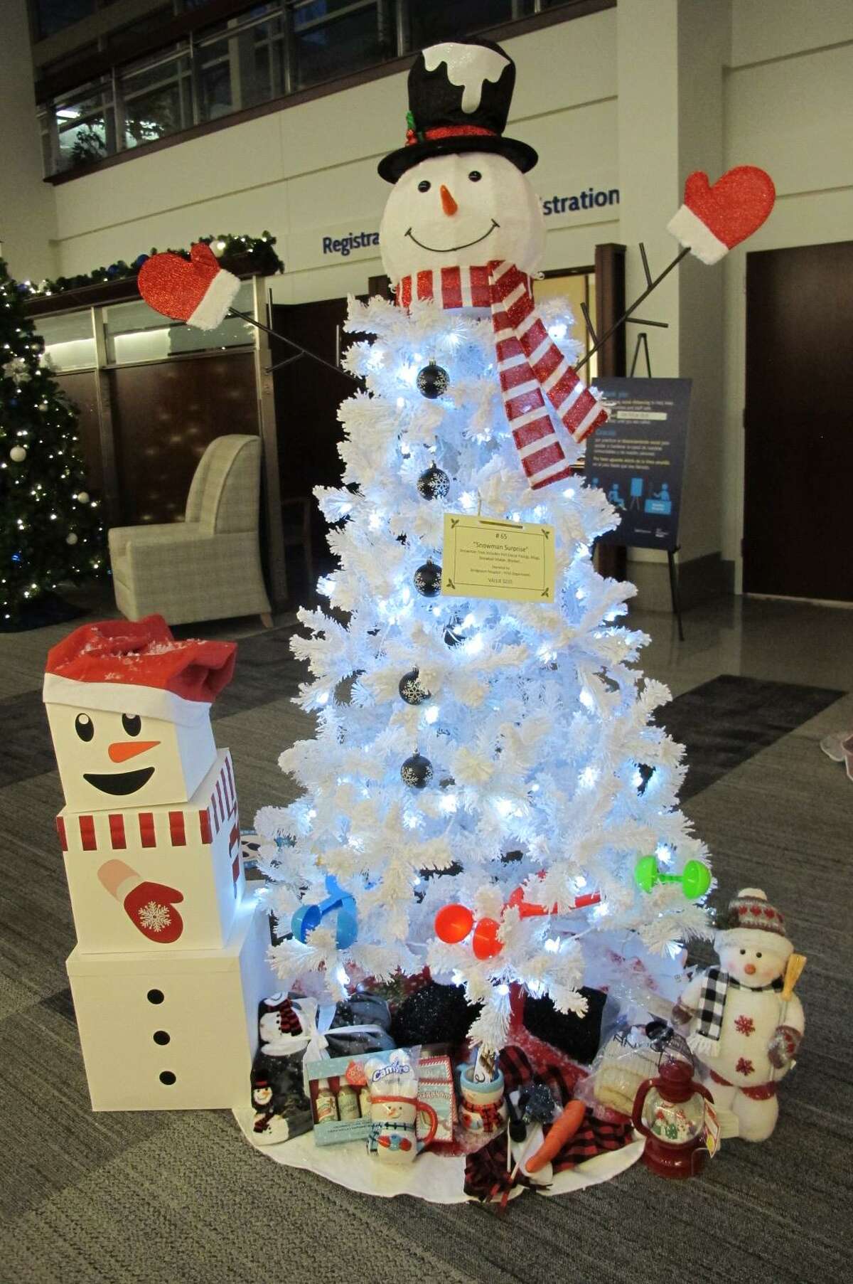The Celebration of Trees event is taking place virtually this year at the Bridgeport Hospital Milford Campus. One of the prizes are themed trees.