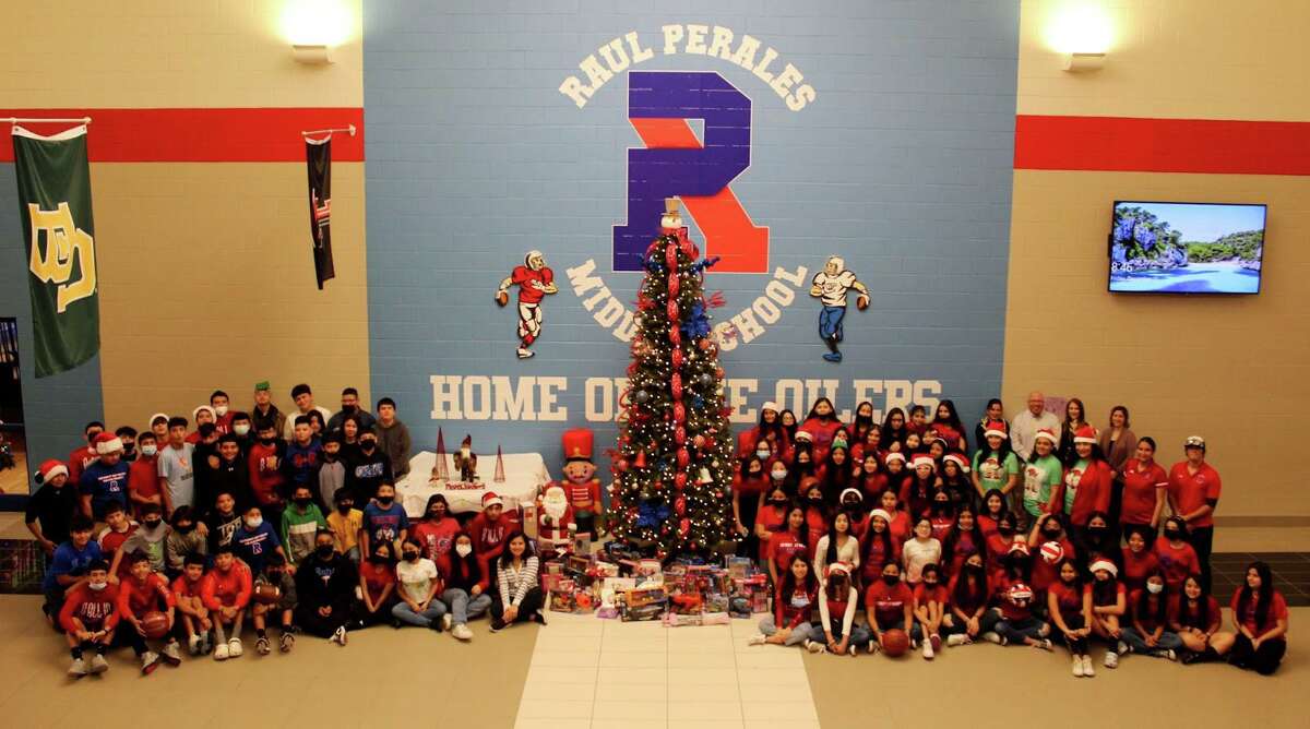 Student-athletes at Raul Perales Middle School held a toy drive to benefit the McKinney-Vento students of United ISD.