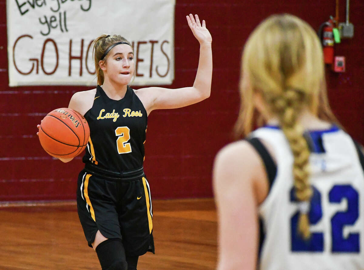Freshman point guard Rylee Webb is one of the new faces playing a big role for the Kress girls basketball team. 