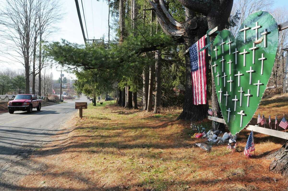 A memorial for Sandy Hook School shooting victims in Newtown.