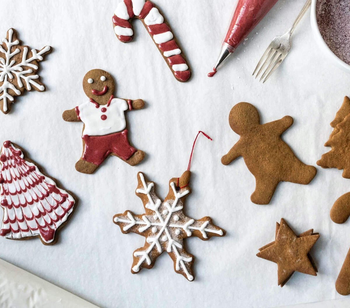 Perfume your house with the sweet scent of pepperkaker, Norwegian gingerbread cookies that you can shape into ornaments, gingerbread houses, or cookies to eat immediately. 