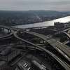 The I-787 overpass complex and Dunn Memorial Bridge are seen from above on Friday, Dec. 10, 2021, in Albany, N.Y.