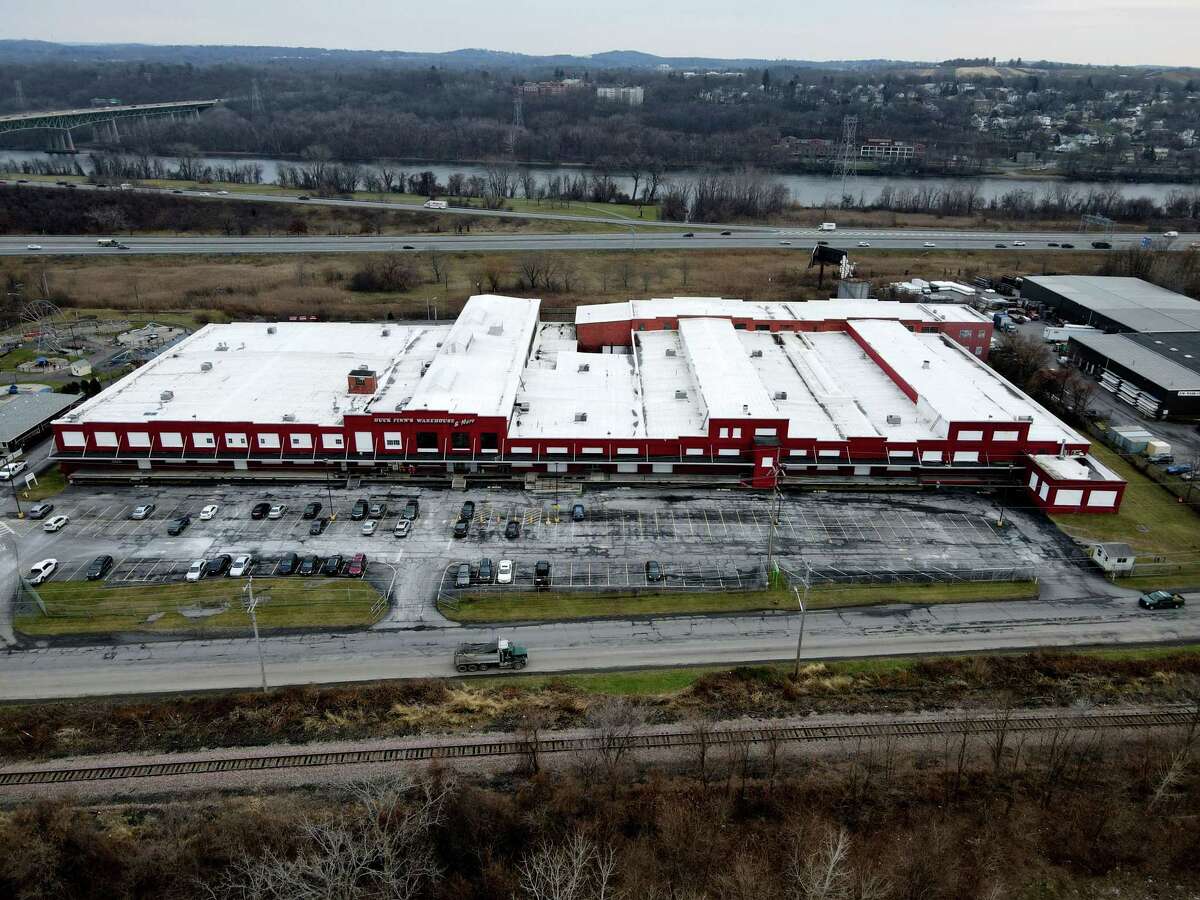 The Warehouse at Huck Finn on Friday, Dec. 10, 2021, on Erie Blvd in Albany, N.Y. The city planning board gave conditional approval to a massive apartment project at the site.