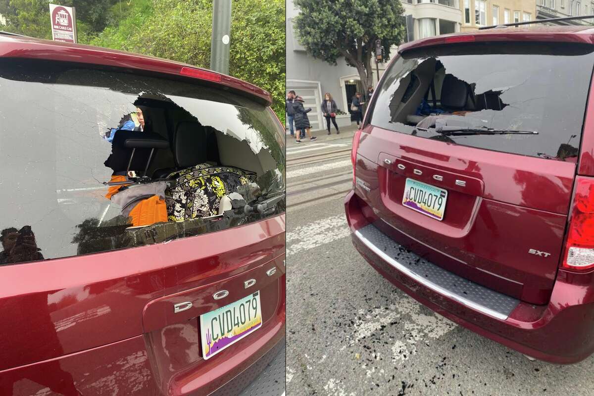 Visitors from Chicago said the window was broken in their minivan and a bag stolen while they were in the vehicle on Monday, Dec. 6, 2021.