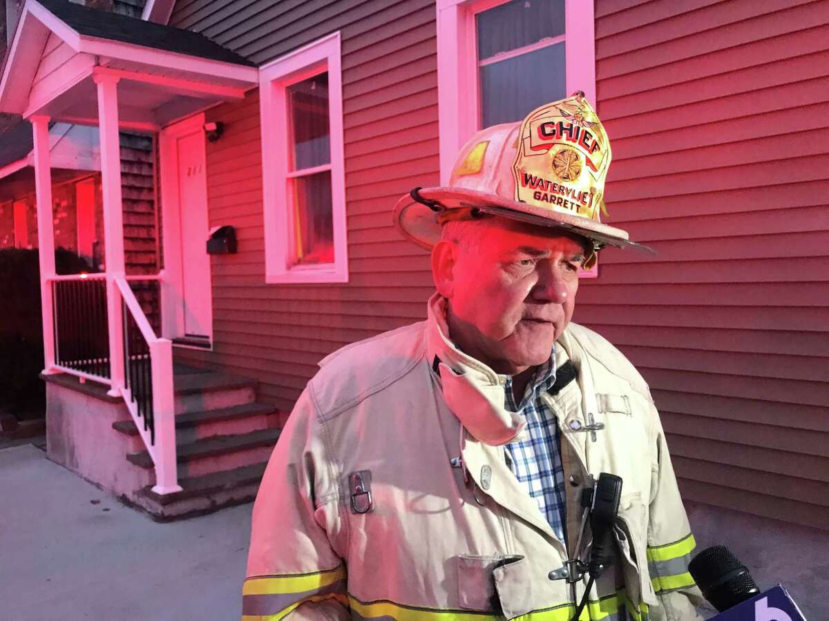 Watervliet Fire Chief Thomas Garrett describes response to fire at 2118 Fourth Ave. that spread to 2116 Fourth Ave. in Watervliet, N.Y. on Friday Dec. 10,, 2021.