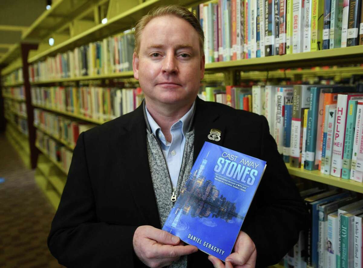 Trumbull teacher Daniel Geraghty published a memoir of his experience as a first responder during the 9/11 World Trade Center attacks titled "Cast Away Stones", at the Trumbull Library in Trumbull, Conn. on Thursday, December 9, 2021.