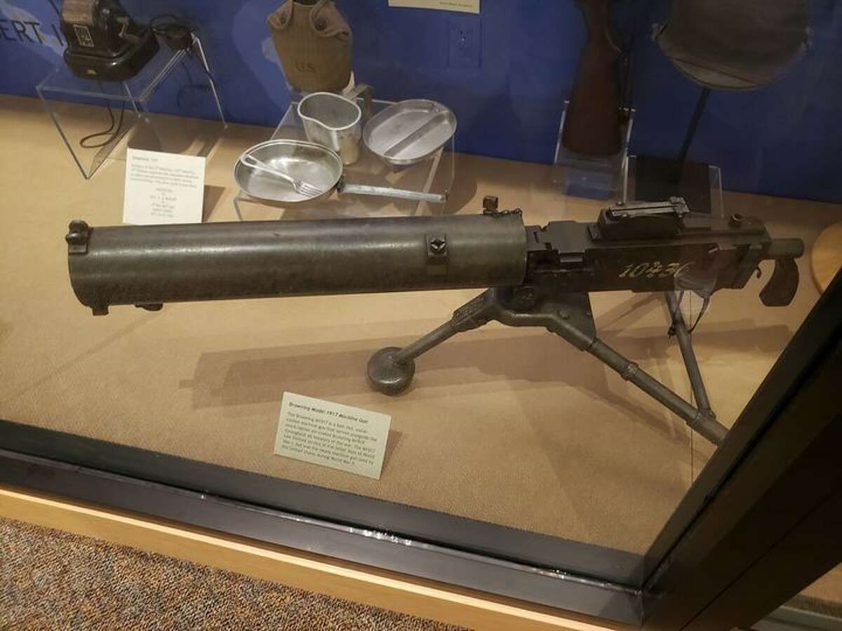  A Browning Model 1917 Machine Gun is on display in the World War I exhibit at the New York State Military Museum in Saratoga Springs.