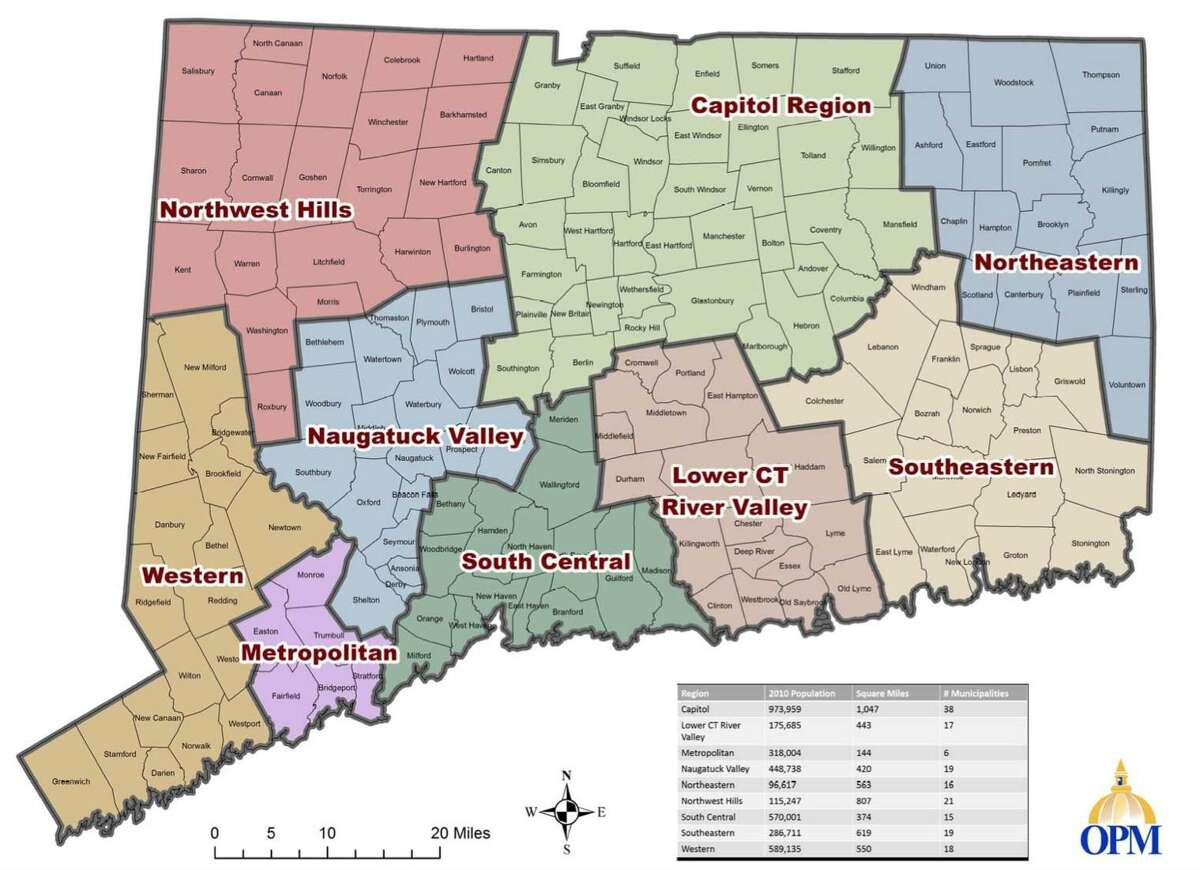 Connecticut is divided into nine Council of Government regions, known as COGs, which could be designated as "county equivalents" for the purpose of Census data.
