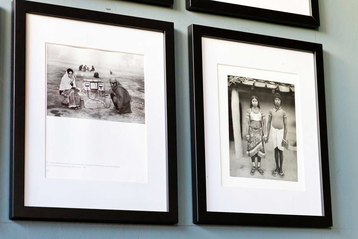 Framed photographs in the dining room at Base Camp Restaurant on Dec. 10, 2021 in San Francisco.