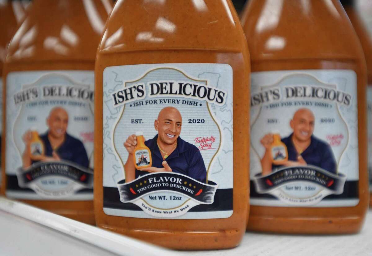 Ish's Delicious Sauce at Ish Alkabani's Post Road News & Deli in Milford, Conn. on Wednesday, December 8, 2021.