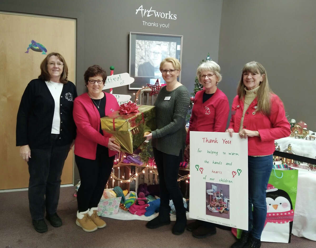 Pictured from left to right are Ann Stellard, President, MaryBeth Vanderlist, Kim Easler, Angels of Action representative, Vickie Vogel, Mary Bechaz.