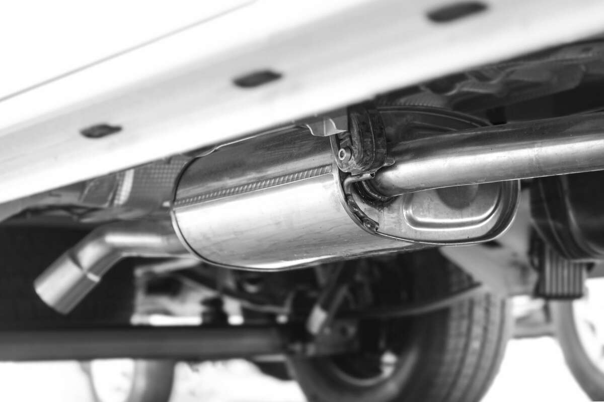 FILE- a catalytic converter, a component of a car that helps eliminate pollutants from the engine's exhaust. 