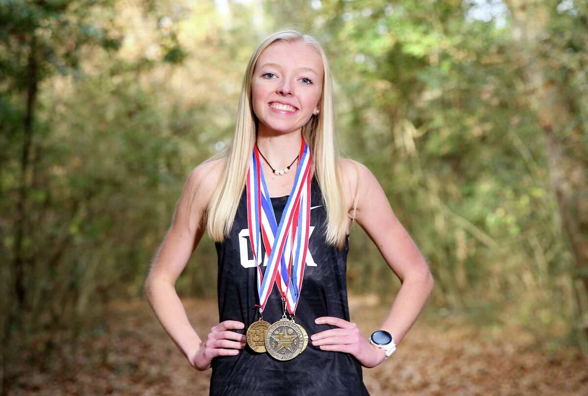 Klein Oak senior Gabbie Hoots is the Houston Chronicle All-Greater Houston girls cross country runner of the year, photographed in Tomball on Wednesday, Dec. 8, 2021.