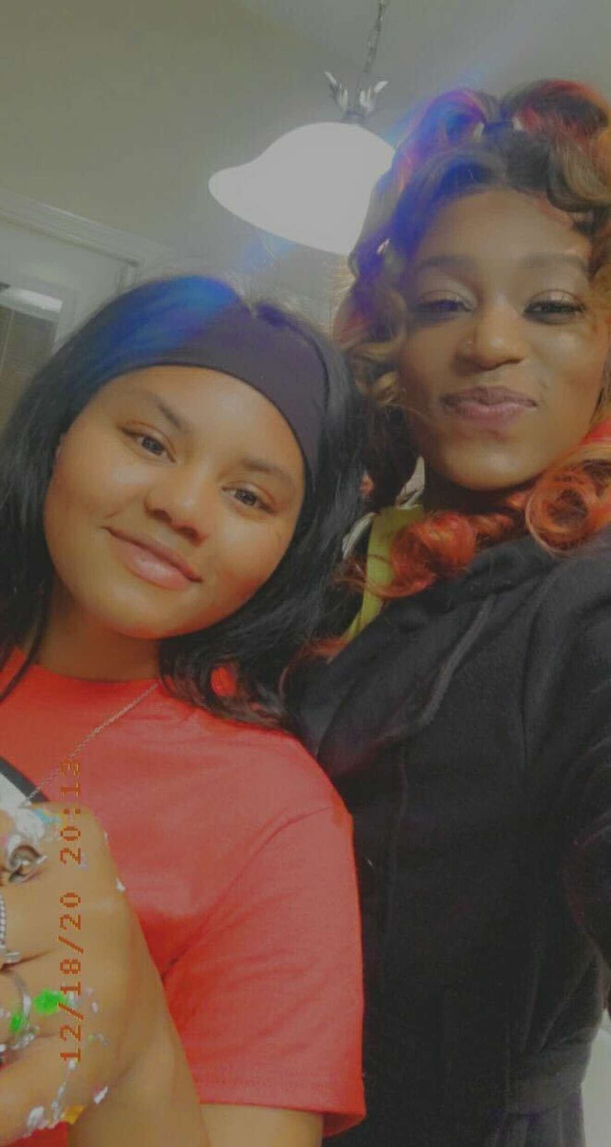 Disha Allen (left), a 25-year-old mother who resided in the Atascocita area, was fatally shot while attending a vigil for a homicide victim in Baytown, Texas on Dec. 12, 2021. Undated photo shows her with her sister, Shae Siler. “She was an amazing person. She cared for her family. She cared for her friends."