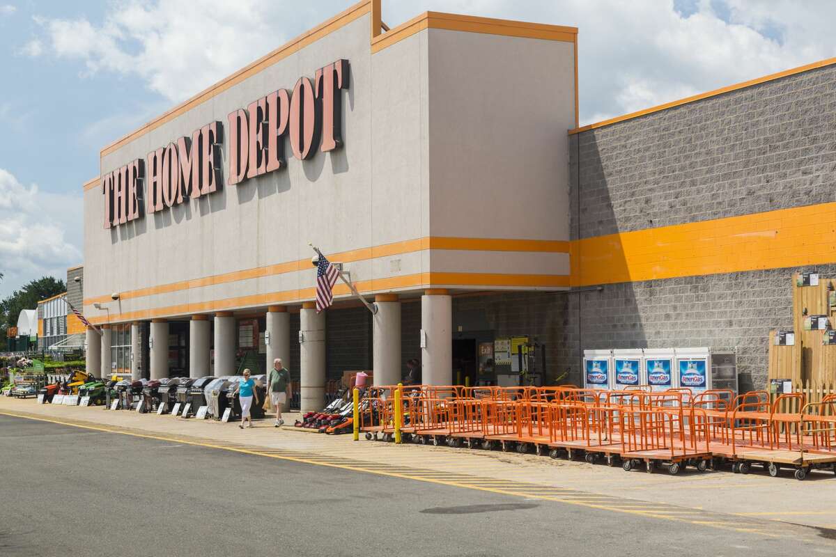 A file image of the exterior of a Home Depot store.